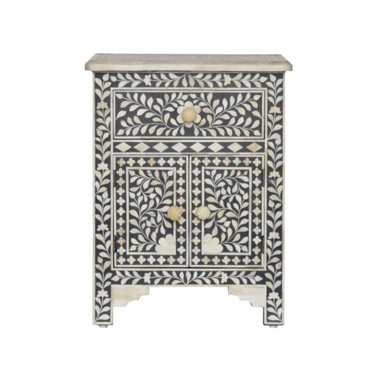 Kathryn Bone Inlay Bed Side Table_Side Table_Bedside