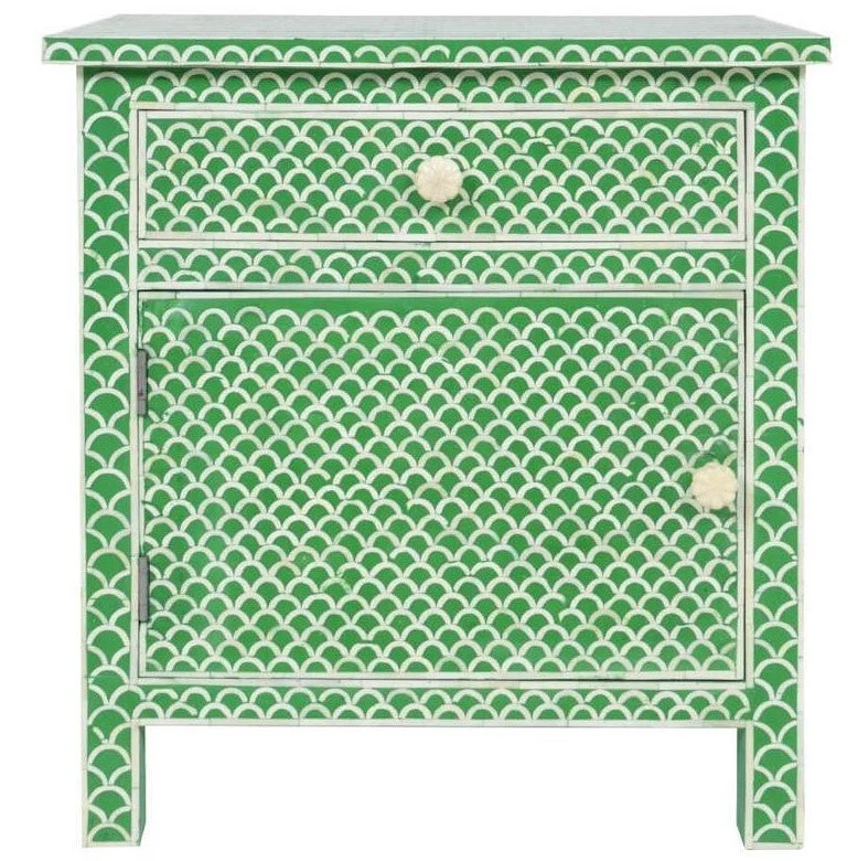 Liva Bone Inlay Bed Side Table