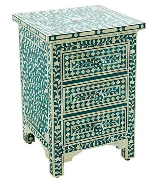 Lakky Bone Inlay Bed Side Table