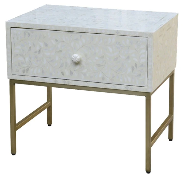Rivia_Bone Inlay Bed Side Table