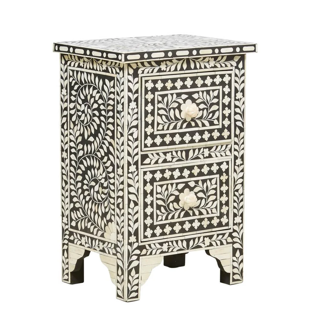 Daniel Bone Inlay Bed Side Table