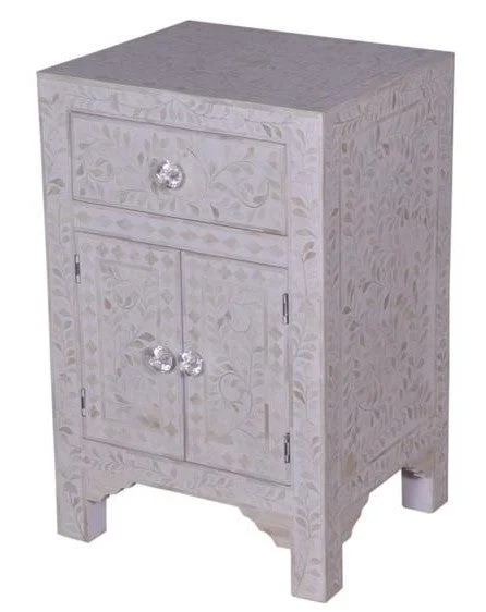 Bridget Bone Inlay Bed Side Table