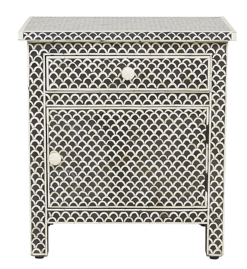 TA Bone Inlay Bed Side table