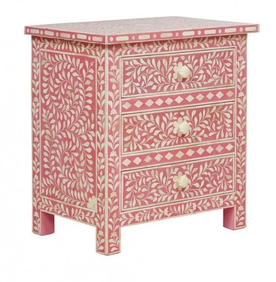Sabri Bone Inlay Bed Side Table