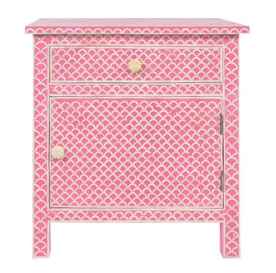 Tao Bone Inlay Bed Side Table