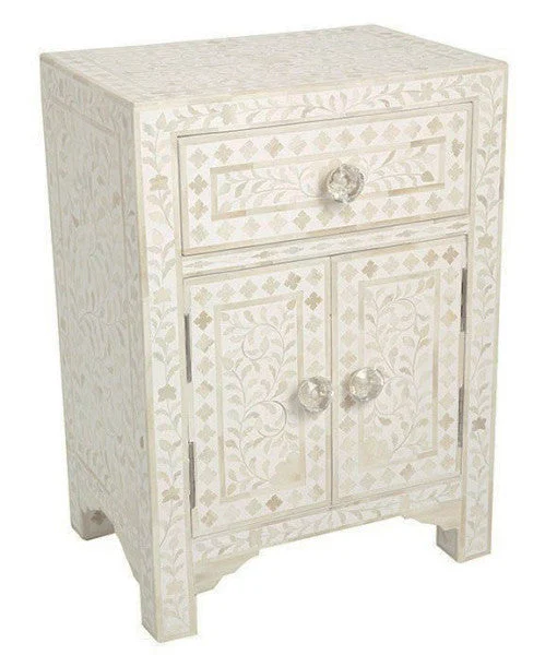 Bridget Bone Inlay Bed Side Table