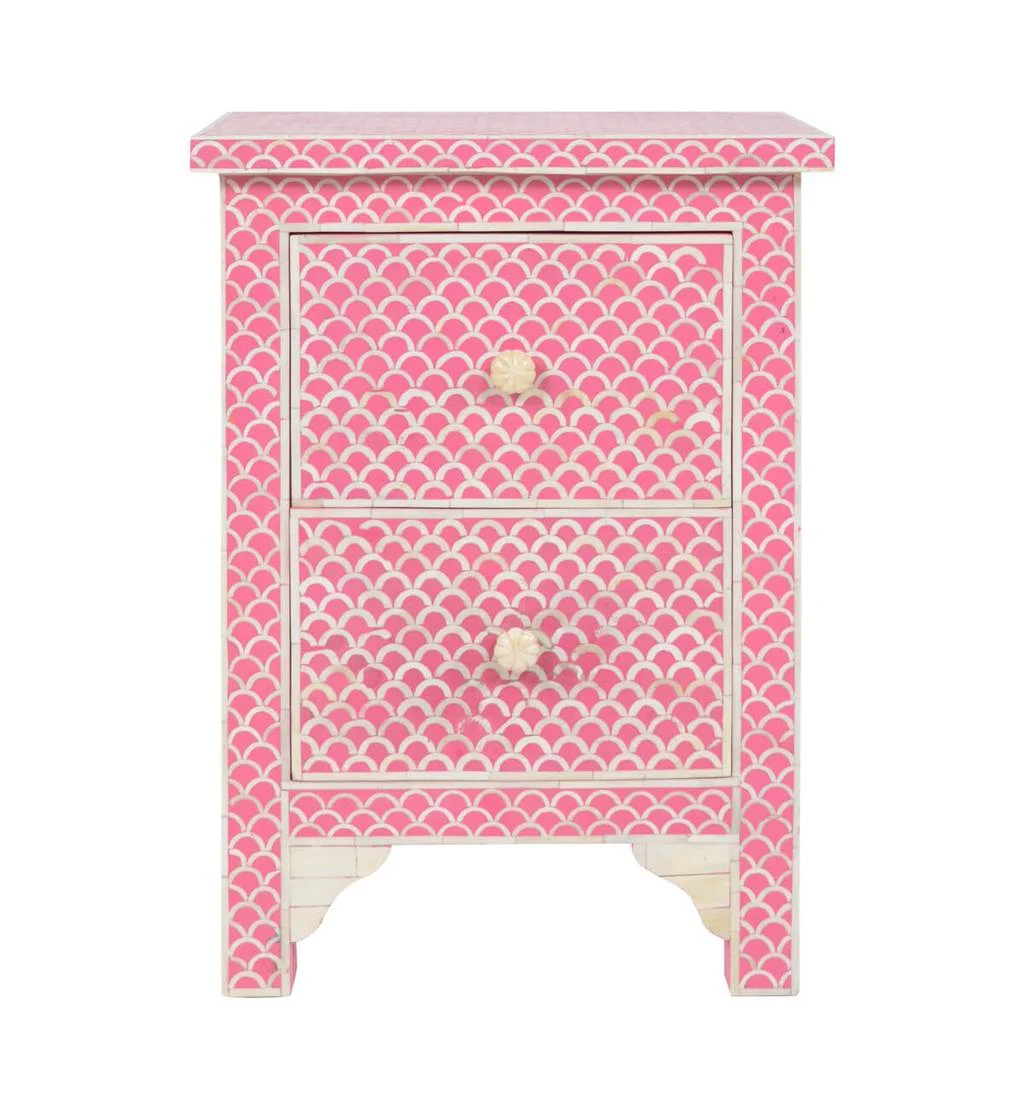 YAYA Bone Inlay Bed Side Table