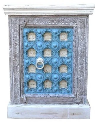 Riva_Hand Carved Wooden Bedside Table