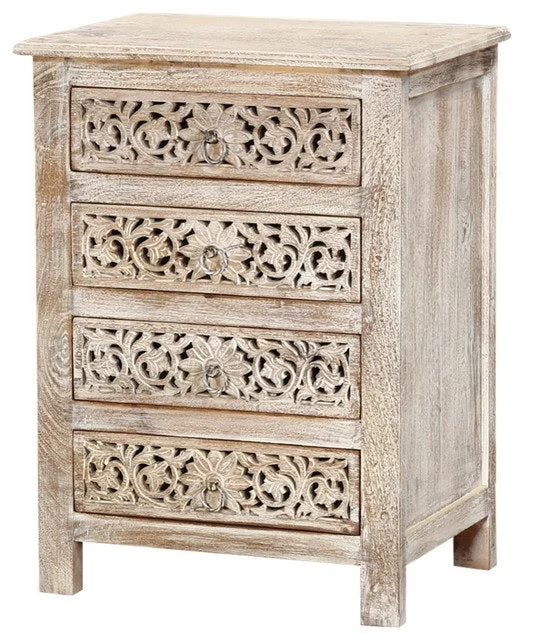 Kirby_Hand Carved Wooden Bed Side Table