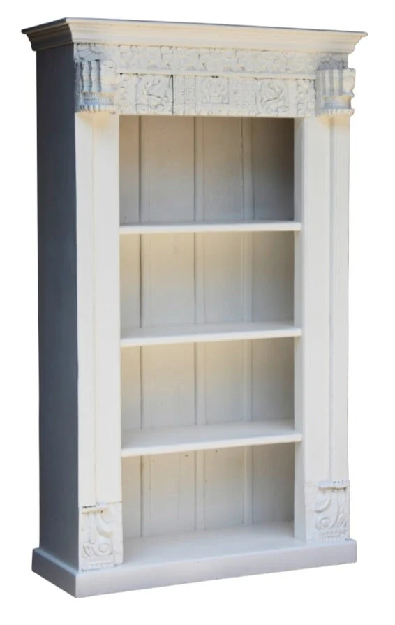 TA_Indian Hand Carved Wooden Bookshelf