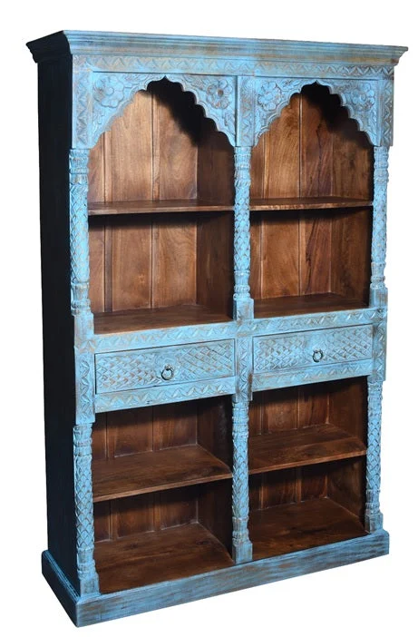 Blue Niv_Wooden Bookshelf_Bookcase_Display Unit