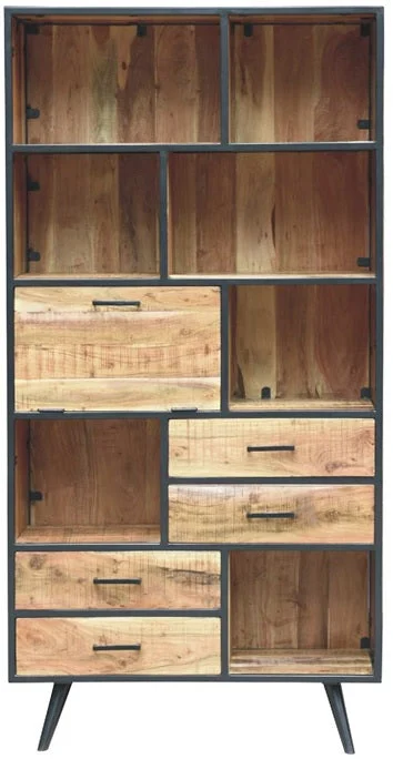 Edith_ Iron with Wood Bookshelves_Bookcase_Display Unit