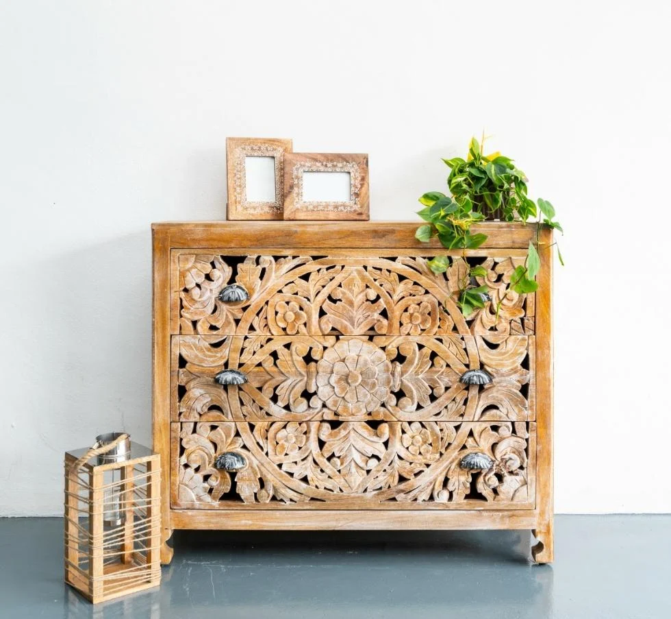 Cheloe_Wooden Chest of Drawer_Cabinet_ 107 cm Length