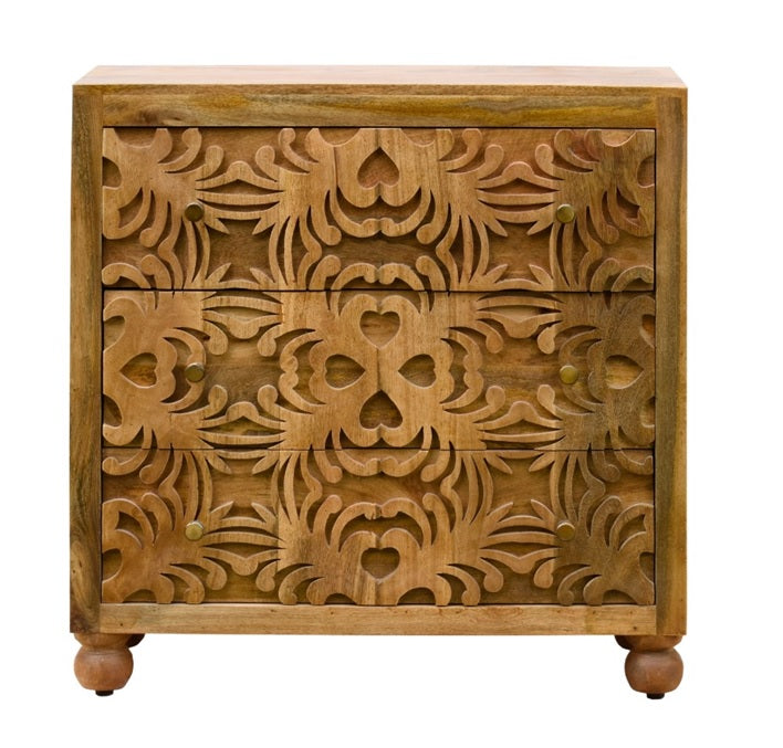 Satan Solid Wood Chest of Drawer_Cabinet_ 90 cm Length