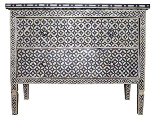 Ensign Bone Inlay Chest of Drawer_Dresser_ 98 cm Length