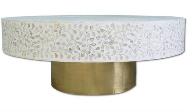 Ciba_Round Mother of Pearl Coffee Table with brass Base
– Celson PTE Ltd 4