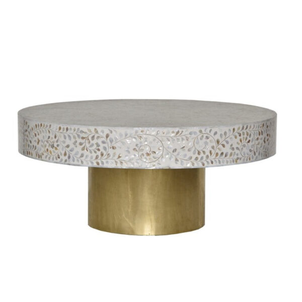 Ciba_Round Mother of Pearl Coffee Table with brass Base
– Celson PTE Ltd 8