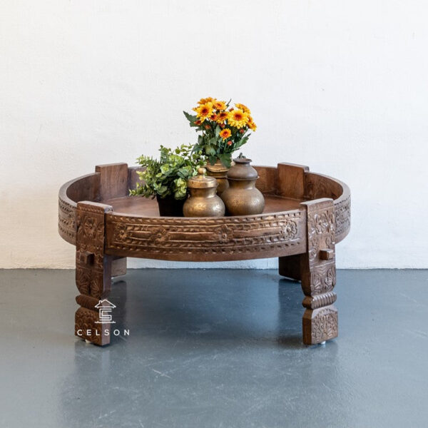 Leon_Hand Carved Chakki Table_Grinder Table_Available in 6 Sizes
– Celson PTE Ltd 9