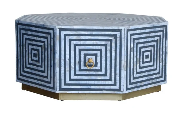 Angela MOP Inlay Coffee Table with 2 Drawers