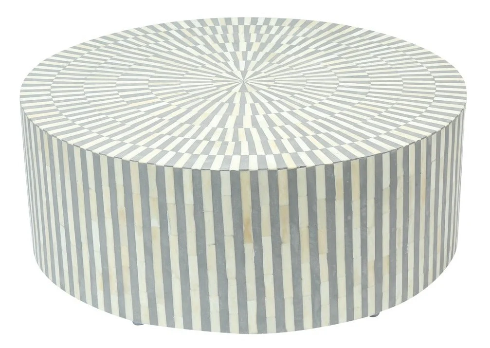Hinkle_ Bone Inlay Coffee Table_100 Dia cm