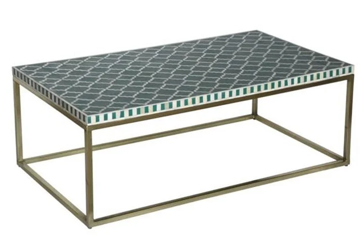 Carla _Bone Inlay Coffee Table with Metal Base_120 cm