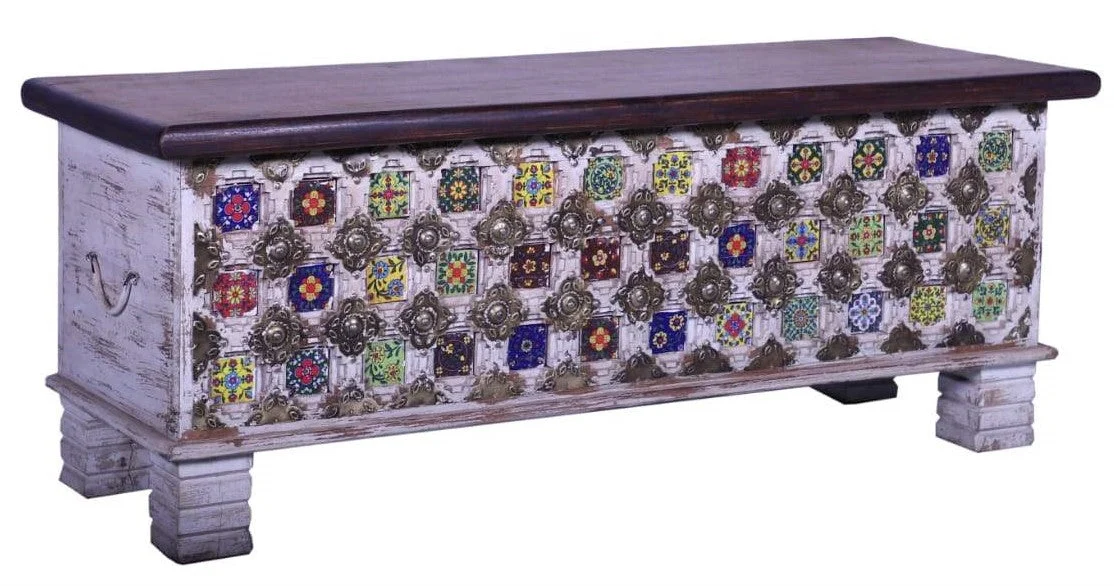 George Solid Wood Coffee Table/Trunk_117 cm