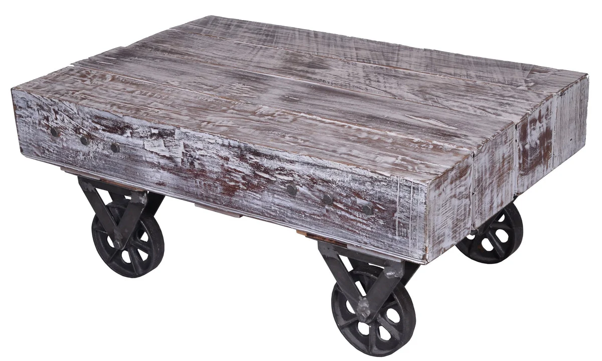 Hansel Solid Indian Wood Coffee Table with Wheel_100 cm