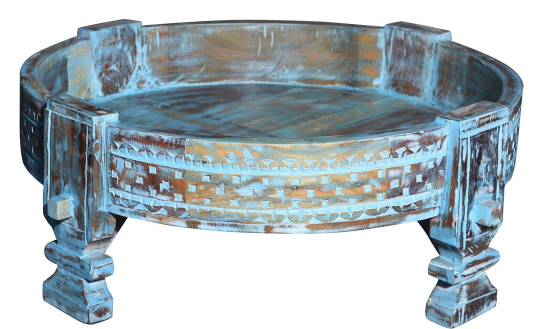 Emma_Wooden Old Chakki_Coffee Table_75 Dia cm