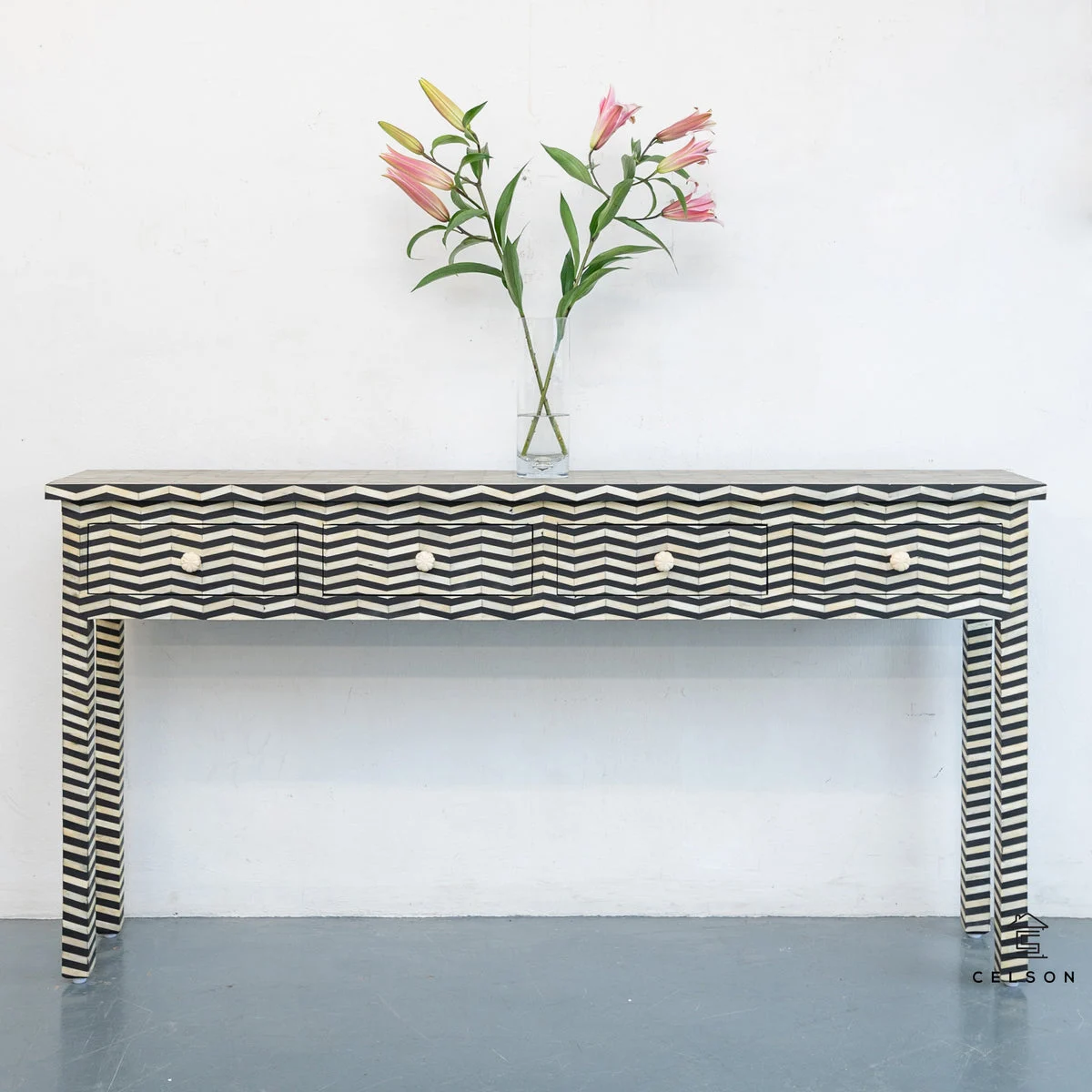 Simmy_Bone Inlay Console Table with 4 Drawers_180 cm