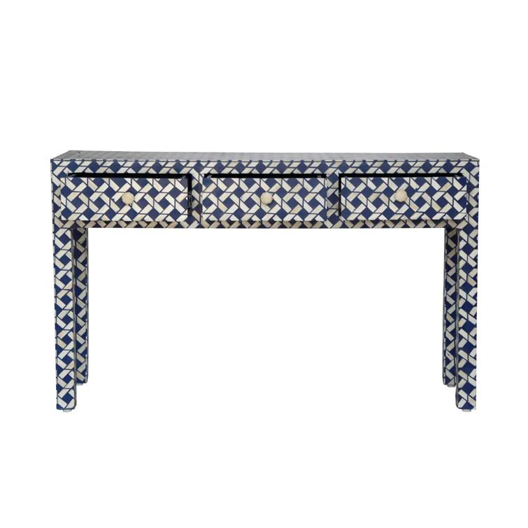 Adley Bone Inlay Console Table with 3 Drawers_130 cm