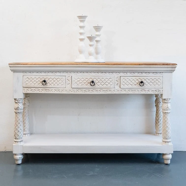 Ali Wooden Hand Carved Console Table_150 cm