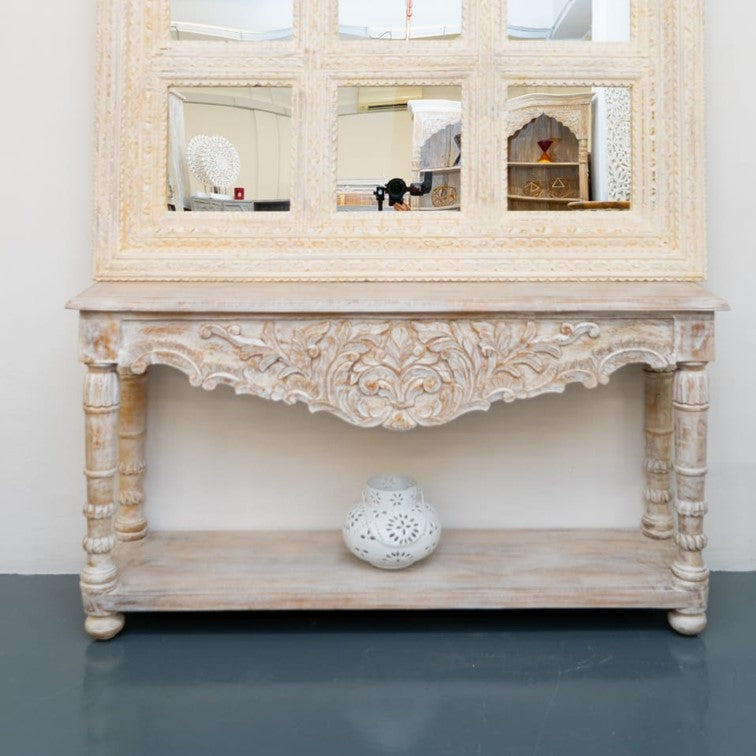 Briones Hand Carved Wooden Console Table_150 cm