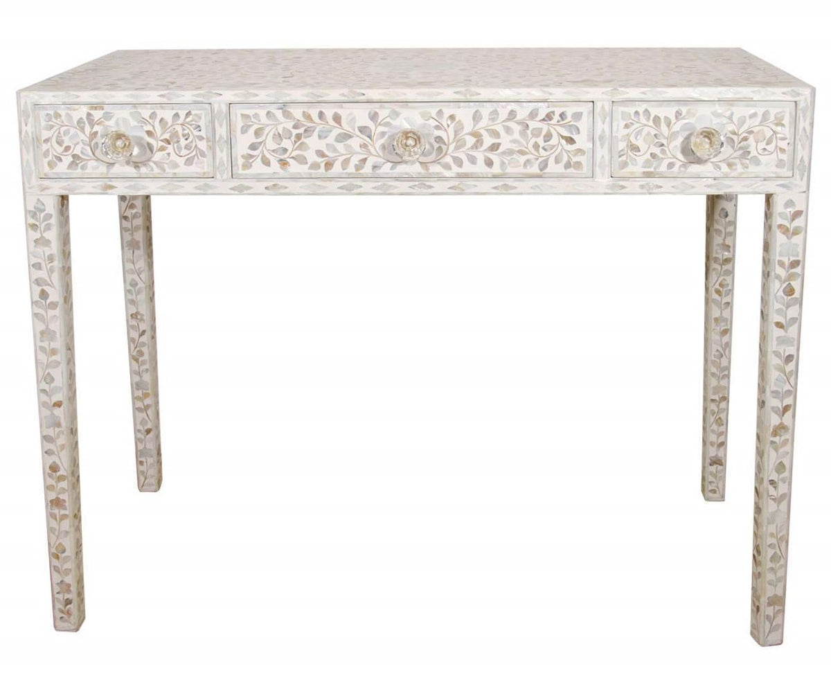 Lili_Mother of Pearl Inlay Console Table with 3 Drawers_100 cm