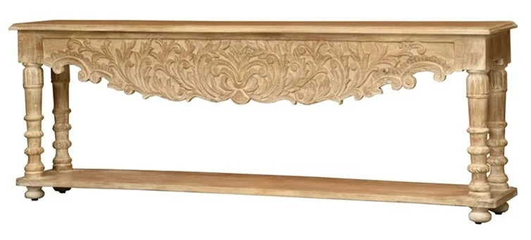 Woller Hand Carved Wooden Console Table_200 cm