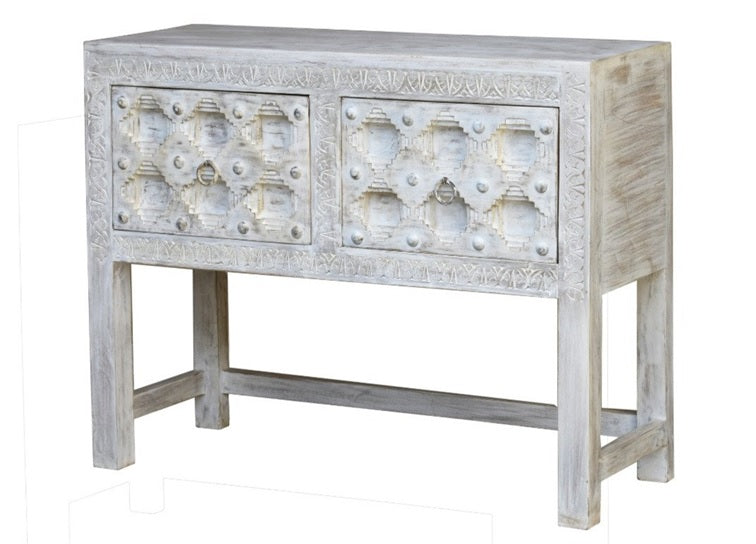 Allison Wooden Hand Carved Console Table_107 cm