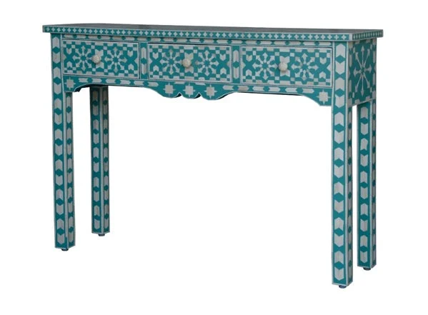 JO Bone Inlay Console Table with 3 Drawers_120 cm