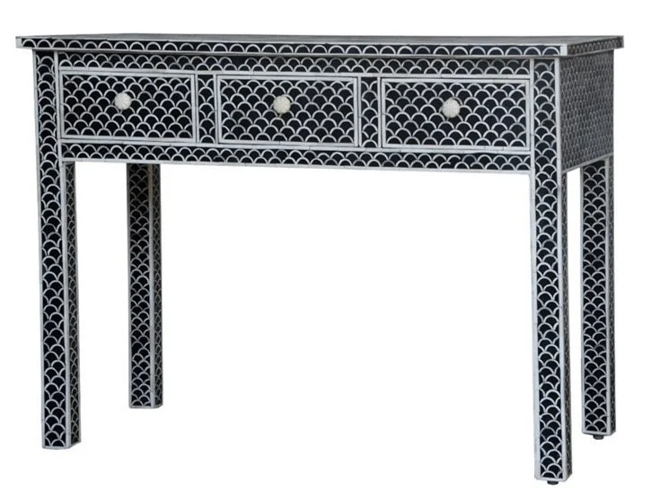 Miu Bone Inlay Console Table with 3 Drawers_130 cm