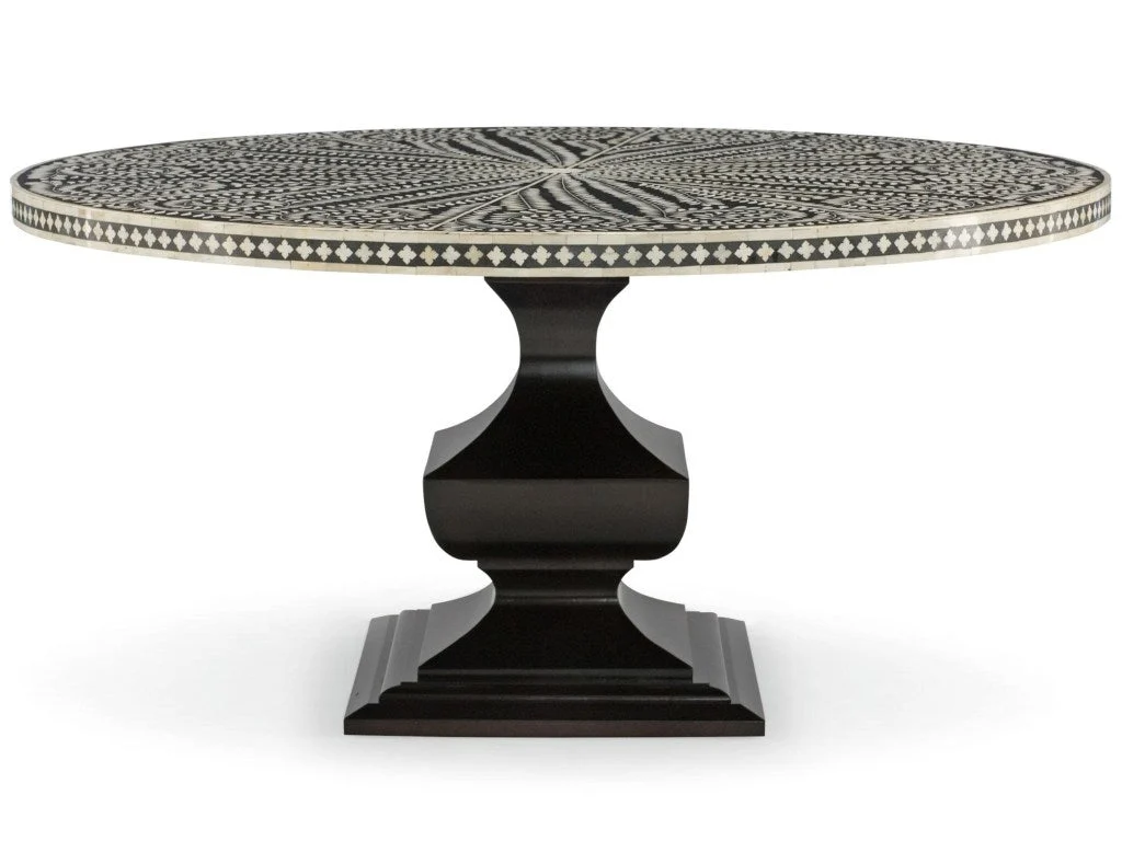 Leon Bone Inlay Round Dining Table