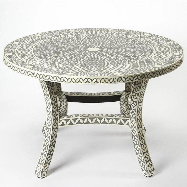 Bryce_Bone Inlay Round Dining Table