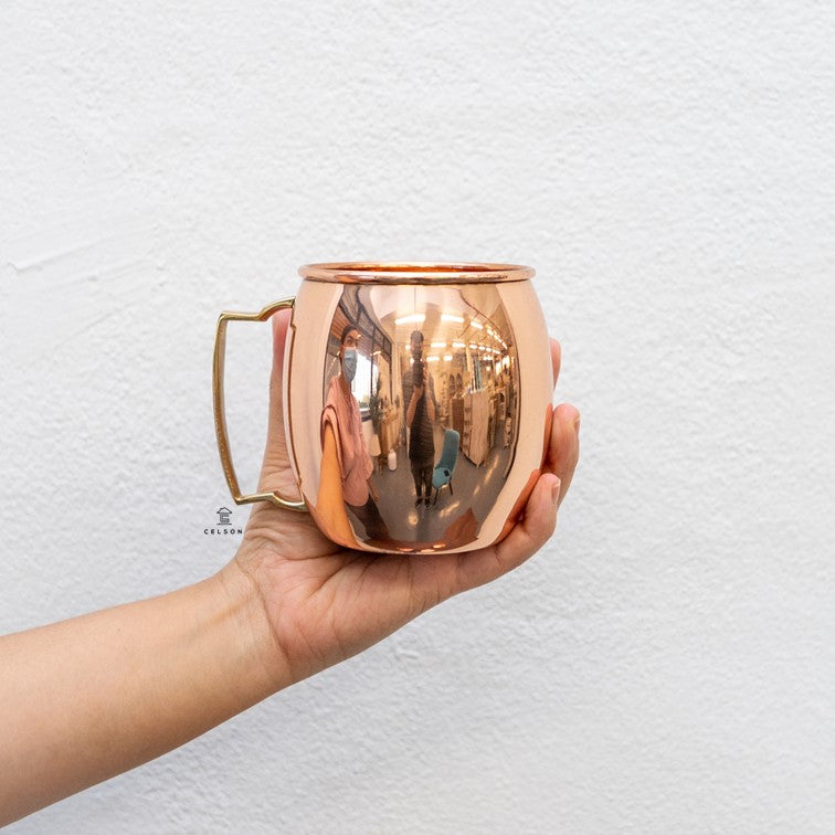 Elis 16oz Pure Copper Barrel Shaped Mug