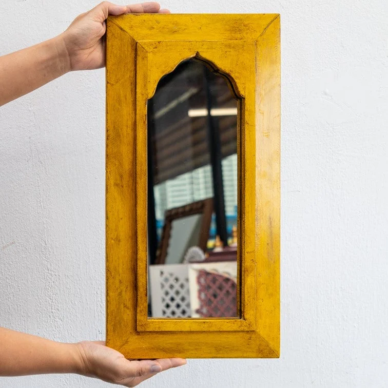 Rima Hand Painted Wooden Mirror in Multi Colors 24 x 46 cm