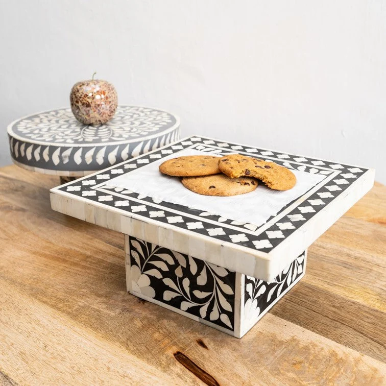 Judy_Floral Bone Inlay Cake Stand