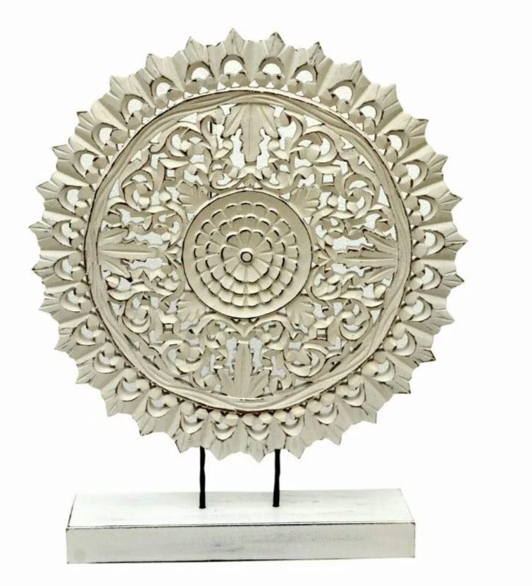Bryce_Hand Carved Panel_Table Decor_White Washed Finish
