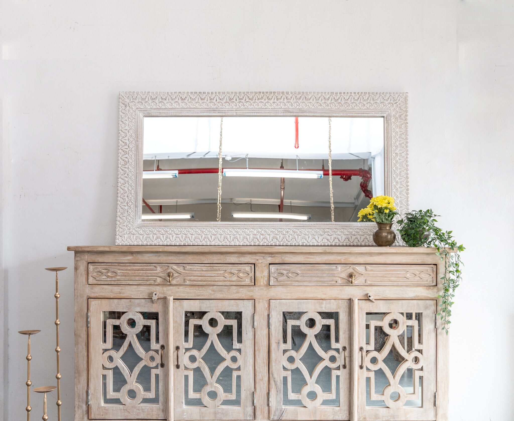 Riva_Solid Indian Wood Hand Carved Mirror 80 x 150 cm_Available in 2 C