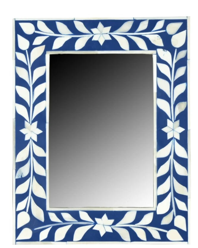 Sven_ Floral Pattern Bone Inlay Photo Frame in Blue _5 x 7