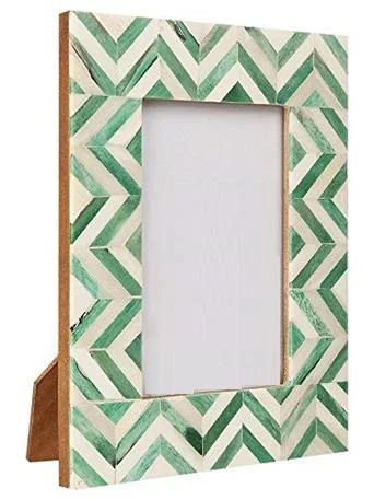 Rose Bone Inlay Photo Frame_Zig Zag Pattern_4 X 6