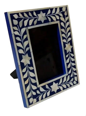 katheryn_Floral Pattern Bone Inlay Photo Frame in Blue