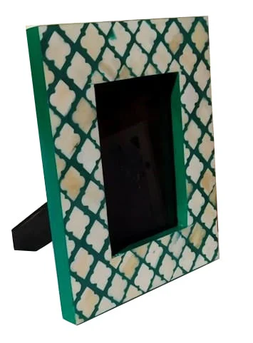 Chrissy_Moroccan Pattern Bone Inlay Photo Frame in Green