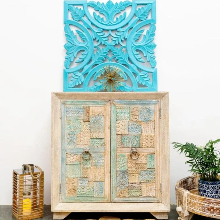 Pitts_Hand Carved Wooden Shoe Cabinet_Chest
