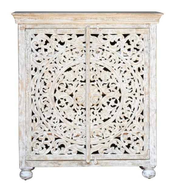 Fella_Wooden Hand Carved 2 Door Chest_Shoe Rack